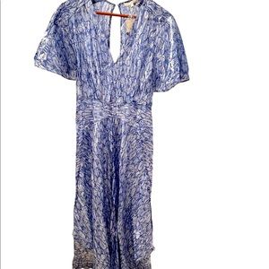Maje Long dress new. Blue and silver